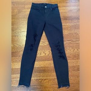 J BRAND black ripped skinny jeans